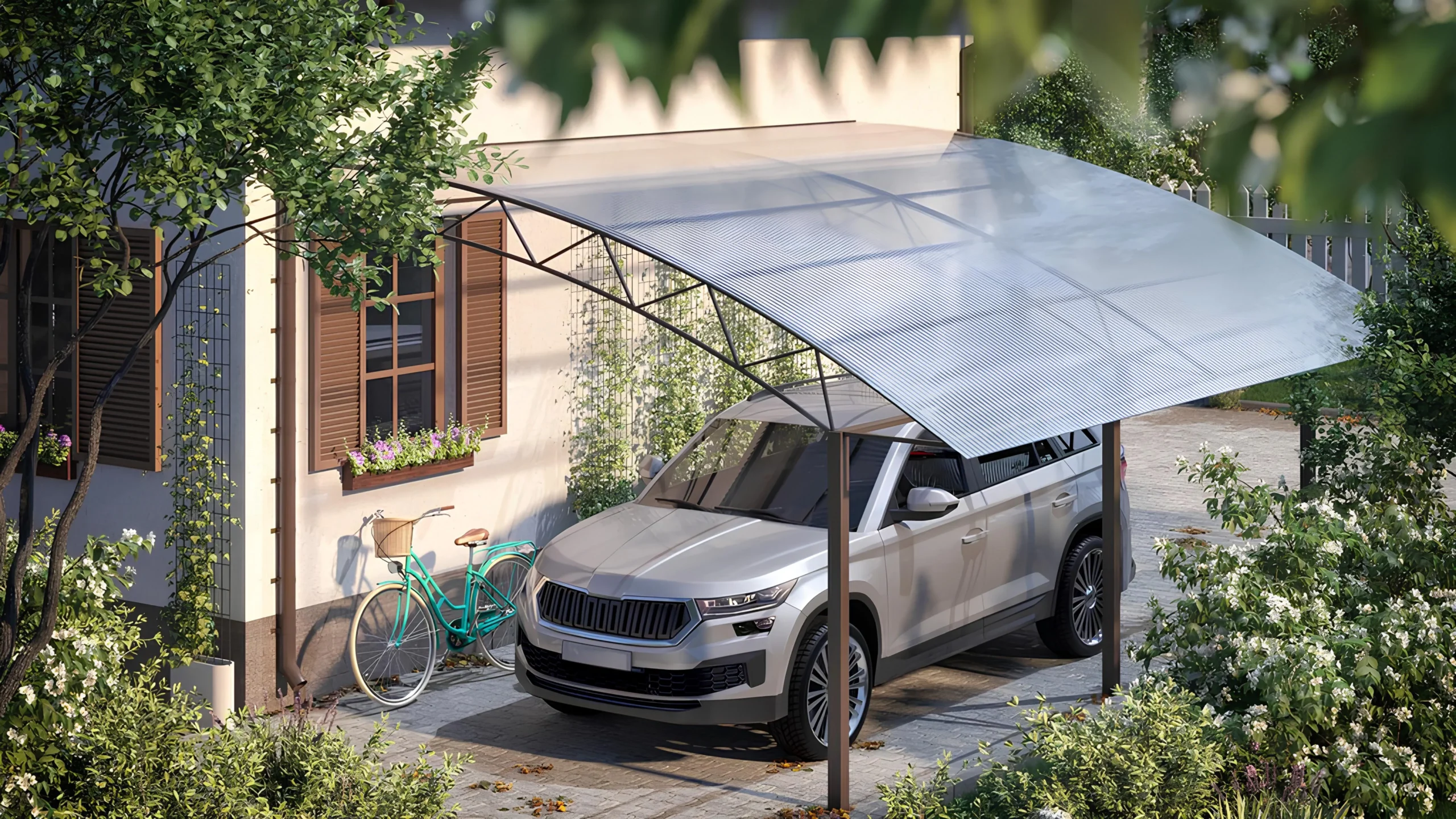 Сотовый поликарбонат на навес, прозрачный